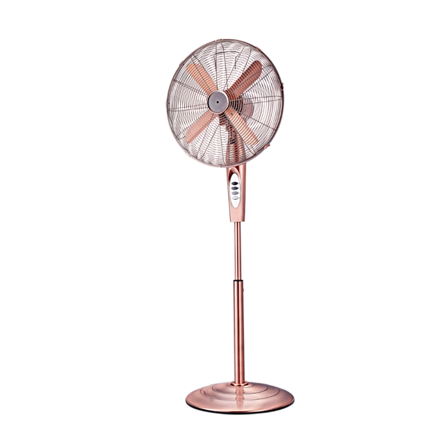 16 inch metal pedestal fan copper color with push button switch